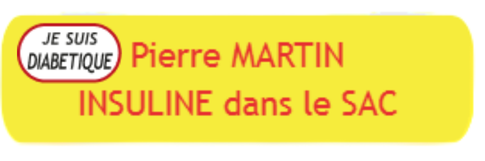 étiquette diabète personnalisée pour le marquage des vêtements et objets de l'enfant et senior diabétique  