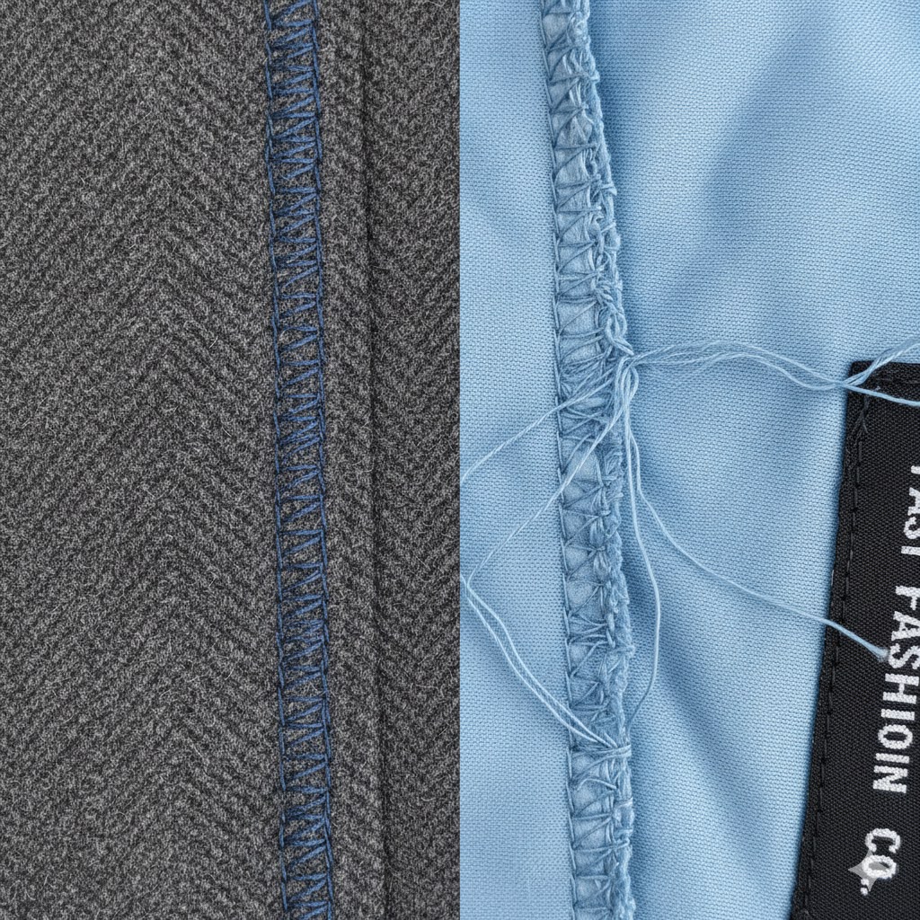 Comparaison coutures surjet de qualité vs fast-fashion